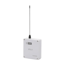 Transmisor inalámbrico / Alimentado a 12Vcc / Entrada de 2 contactos secos NA / Distancia máxima de transmisión 2500 metros (