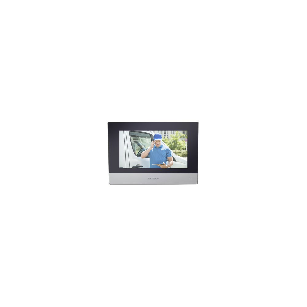 Monitor Hibrido IP WiFi Touch Screen 7" para DS-KIS303P / Vídeo en Vivo / PoE Estándar / Apertura Remota / Llamada Entre Monit