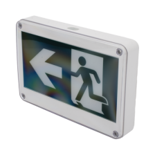 Letrero EXTERIOR de Señalización salida "Hombre Corriendo"/ Alto brillo / Uso en pared, lateral o techo / Batería de Respaldo