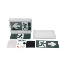 Letrero EXTERIOR de Señalización salida "Hombre Corriendo"/ Alto brillo / Uso en pared, lateral o techo / Batería de Respaldo