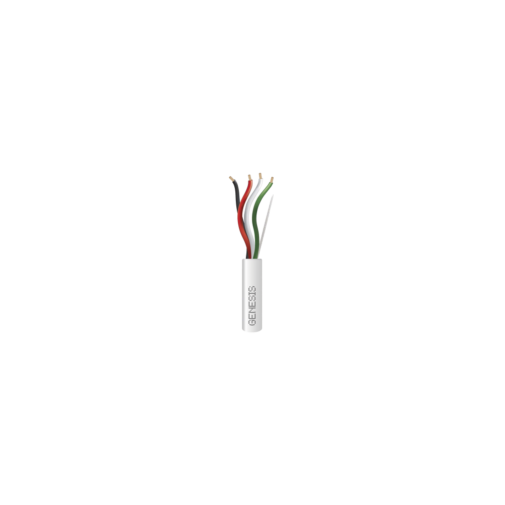 Bobina de 305 Metros / Cable de Cobre / 4 x 18 AWG / Riser / Color Blanco / Para Aplicaciones de Alarmas de Intrusión/Control d