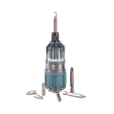 Desarmador Makita Con 18 Puntas intercambiables Tipo: Ph 2, Pz 1, Pz 2, Pz 3, SI 4, SI 5, SI 6.