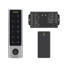Mini Controlador de Acceso con Teclado Inalámbrico / Cuenta con Botón de Salida Inalámbrico / Soporta Tarjeta y Contraseña /