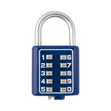 Candado Digital de Combinación M40 / No Requiere Llave / Combinación única integrada por 4 dígitos / Color Azul.