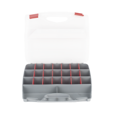 Caja Organizadora con 21 Divisiones Fabricada en Plástico de Alta Resistencia de 38x31x7 cm.
