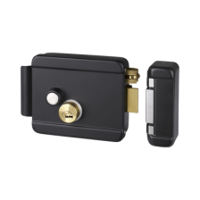 Cerradura Eléctrica con Botón de Salida / Incluye Llave  / Exterior / Derecha / Color Negro