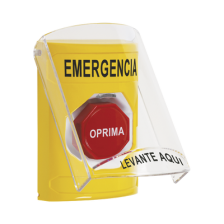 ​Botón Multipropósito, Color Amarillo, De Superficie, Con Tapa De Policarbonato, Con Bocina Pre Alarma, Solo Interior, Llave