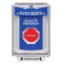 Botón Multipropósito, Salida De Emergencia, Reset Neumático, Sin Bocina , Texto En Español, Tapa De Policarbonato, 2 Relevad