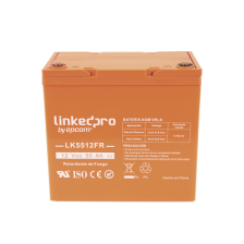 Batería 12 V / 55 Ah / UL / Tecnología AGM-VRLA / Vida útil promedio de 5 años / Retardo a la flama / Para uso en equipo ele