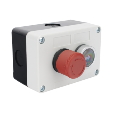 Botonera Doble Para Barreras Vehiculares, Operadores Corredizos y Abatibles / Botón de Stop Enclavado