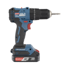 Rotomartillo / Taladro Inalámbrico de 20V sin Carbones, Broquero de 1/2", incluye 2 Baterías de 2.0 Ah, Cargador y Maletín