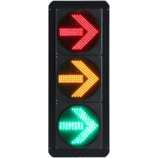 Señal de Tráfico Vertical de Giro a la Derecha / LEDs RYG / Carcasa PC y ABS / IP53 / Transformador AC 24 V / Φ 300 mm / Vida