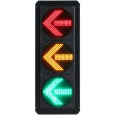 Semáforo Vertical de Giro Izquierdo / LED de Cuatro Elementos / Carcasa PC y ABS / IP53 / Transformador AC 24V / Flecha Izquier