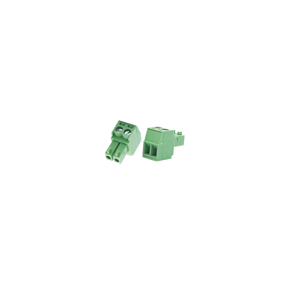 Bornera Verde Conector Macho de 3.5 mm para Paneles de Acceso, Cámaras, Múltiples Dispositivos/ 2 Tornillos