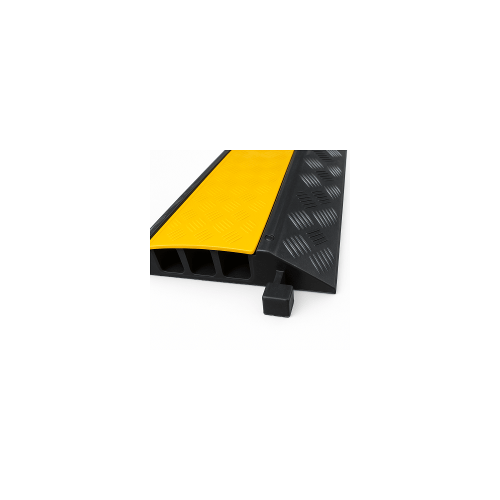 Protector de Cable de 3 Canales / Base de Goma y Tapa de Plástico / Tamaño del Canal 30x30mm / Capacidad de Carga 5 Toneladas