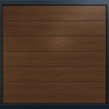 Puerta de Garage de Alta Calidad / Linea Central / Imitacion madera / oscura / 20x9 pies / AISLADA / Estilo Americana.