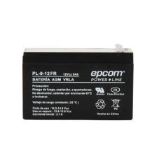 Batería 12 Vcc/ 9 Ah/ UL/ Tecnología AGM-VRLA/ Retardante a la flama/ Para uso en equipo electrónico Alarmas de intrusión/ I