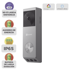 Doorbell de Batería Recargable con Transformador de 5Vcc o Panel Solar (Incluye Panel)/ 3 megapíxel/ Doble Lente/ Protección
