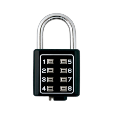 Candado Digital de Combinación M35 / No Requiere Llave / Combinación única integrada por 4 dígitos / Color Negro.