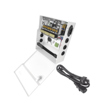 Fuente de Poder con ajuste de voltaje de 11- 15 Vcc / 10 A / 9 Salidas / Capacidad de Batería de Respaldo / Requiere Batería /