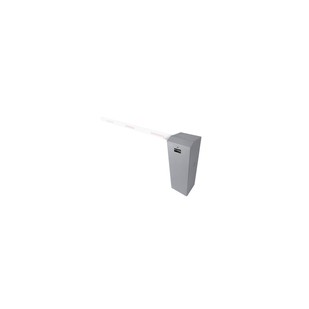 Barrera vehicular izquierda / Soporta brazo de hasta 5.5 m / Final de carrera ajustable por programación / Movimiento fluido /