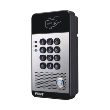 Audio Portero IP con 2 líneas SIP, relevador integrado, teclado numérico y lectora de tarjetas RFID para control de acceso, Po