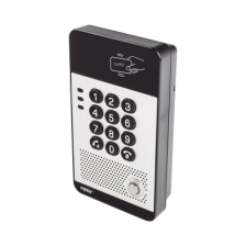 Audio Portero IP con 2 líneas SIP, relevador integrado, teclado numérico y lectora de tarjetas RFID para control de acceso, Po