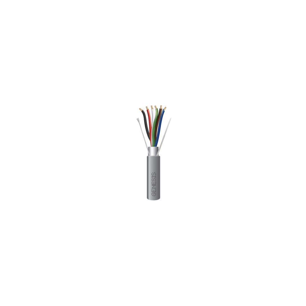 Bobina de 305 Metros de Cable / 6 x 22 AWG Blindado / Riser / Color Gris / Para Aplicaciones de Audio, Seguridad y Control