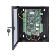 Controlador de Acceso para 2 Puertas y 4 Lectores / Fácil Administración con Software Gratuito / Incluye Gabinete y Fuente de