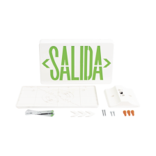 Letrero LED DUAL de SALIDA Universal con alto brillo/uso en pared, lateral o techo/Batería de Respaldo Incluida.