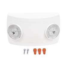 Luz de Emergencia Dual LED ultra compacta/150 lúmenes/Luz fría/Batería de Respaldo Incluida/Botón de test.