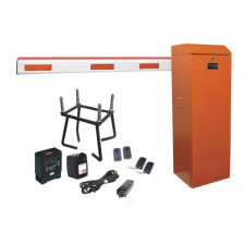 Kit COMPLETO Barrera Izquierda XB NARANJADA / 3M / Iluminacion LED Rojo-Verde / Incluye Sensor de masa, Transformador, Lazo, Anc