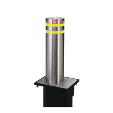 Bolardo neumático de acero inoxidable / 220 mm de diámetro / 750 mm de altura / acabado elegante con iluminacion led color roj
