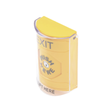 Botón de Salida, Texto en Ingles, Tapa Protectora de Policarbonato Súper Resistente, Llave para restablecer, Bocina integrada