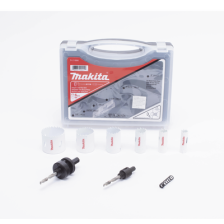 Kit de broca sierras (3/4 - 2 1/4 in) incluye 6 piezas de broca sierras, 2 adaptadores y resorte de expulsión.