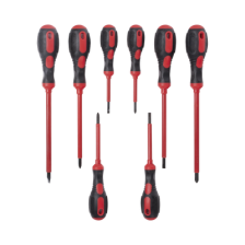 Juego de 8 Desarmadores con Aislante para Electricistas.