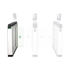 Torniquete de Apertura para Lado Izquierdo / Metal / Con 12 Pares de Detectores IR / Soporta Terminal de Reconocimiento Facial