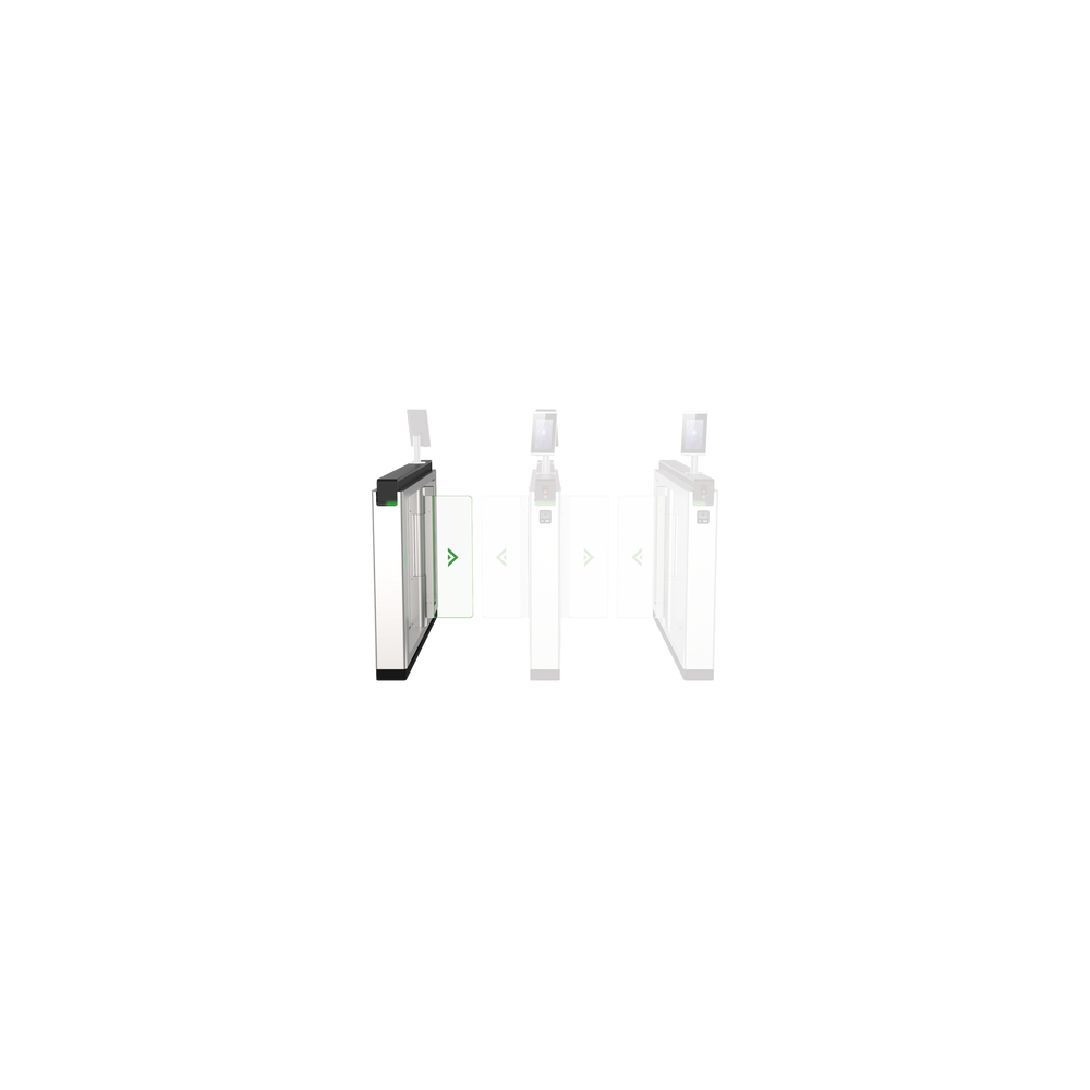 Torniquete de Apertura para Lado Izquierdo / Metal / Con 12 Pares de Detectores IR / Soporta Terminal de Reconocimiento Facial