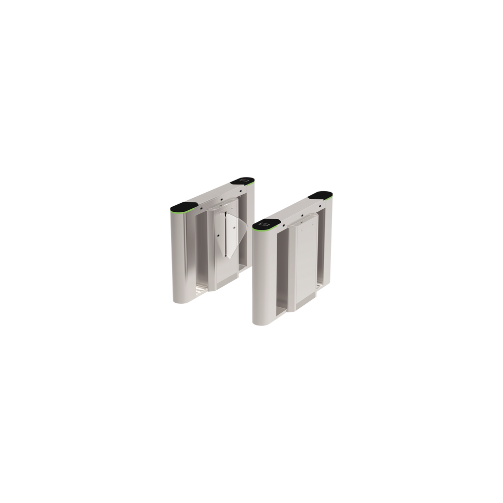 Puerta de cortesía tipo FLAP bidireccional / 30 personas por minuto / Acabado de Lujo / Apertura en 1 segundo / Acero inoxidabl