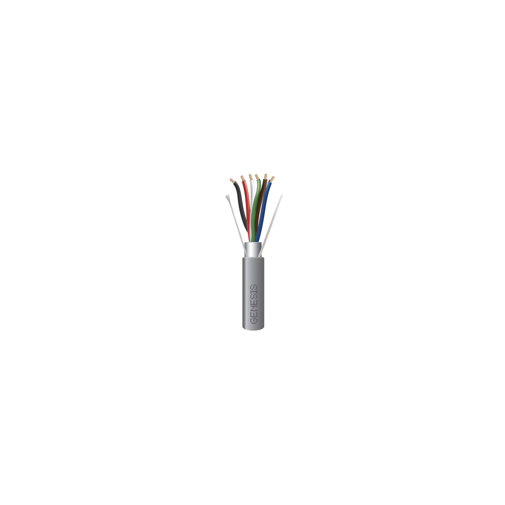 Bobina de 152 Metros de Cable / 6 x 22 AWG BLINDADO / Riser / Color Gris / Para Aplicaciones de Audio, Seguridad y Control