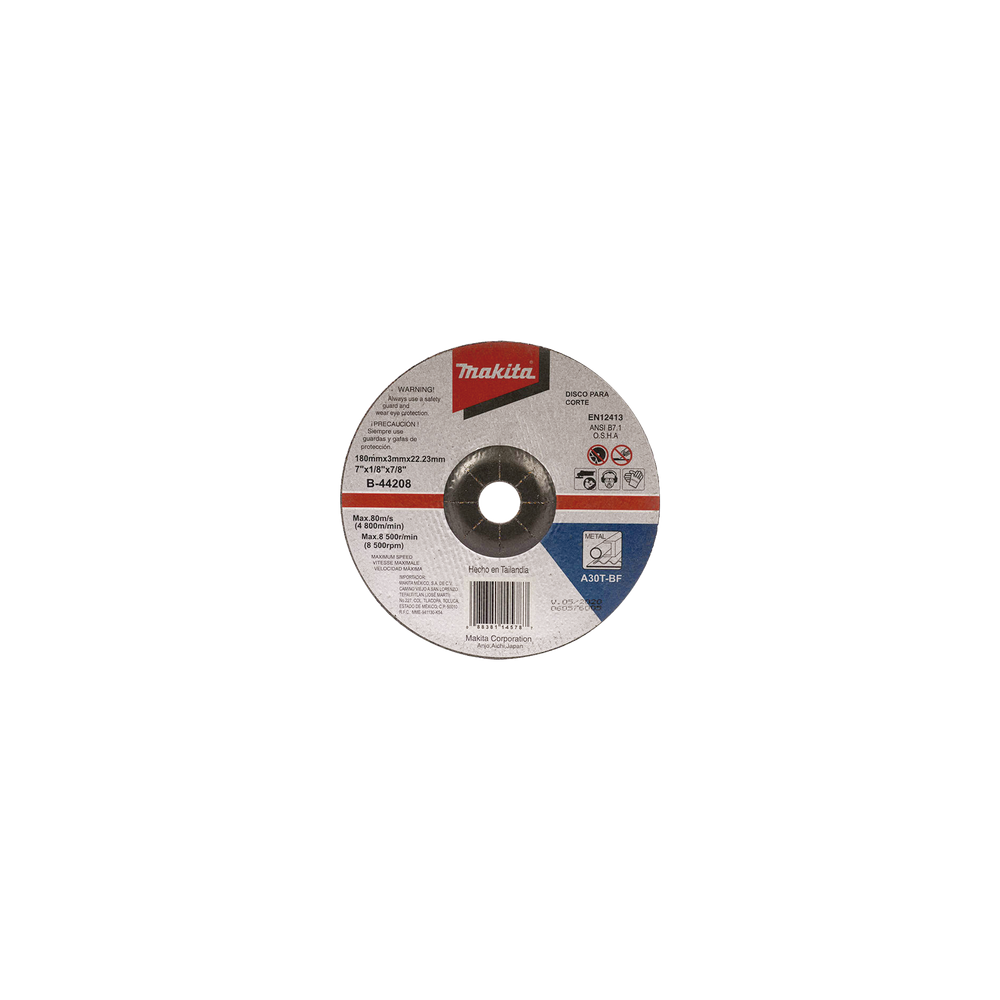 Disco de corte para metal de 7"