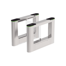 Barrera Abatible para un carril de acceso peatonal con cubiertas intercambiables