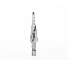 Broca escalonada espiral de hss 4-12 mm, zanco de 1/4" hexagonal, blister con una pieza.