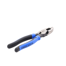 Pinzas de Electricista Alta Palanca, Jala guía y Ponchadora de Terminales de 9 Pulgadas.