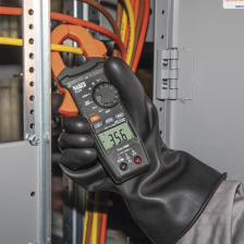 Amperímetro Digital de Gancho de Rango Automático de 400 A CA con Medidor de Temperatura.