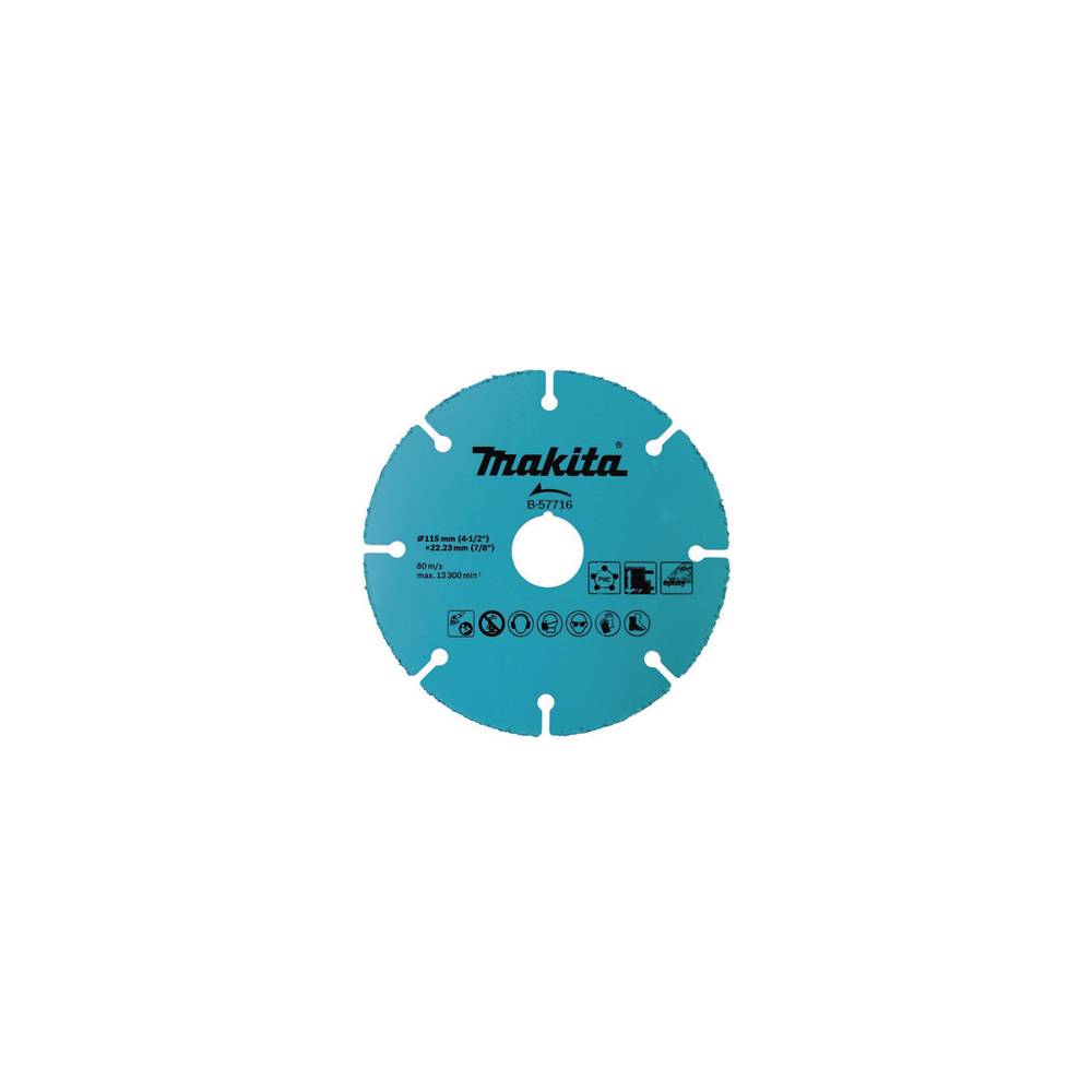 Disco de carburo de tugsteno 4 1/2" multi-material para esmeriladora, Ideal para Yeso y Epóxicos.