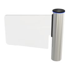 Torniquete Tipo Ala o Bandera Fabricado en Acero Inoxidable 304 con Hoja de Cristal Templado /  Acceso Bidireccional con Corona