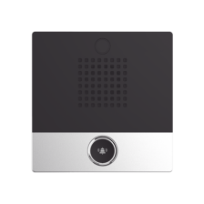 Mini Intercomunicador para hotelería y hospitales, con diseño elegante, PoE, 1 botón, 1 relevador integrado de salida y entra