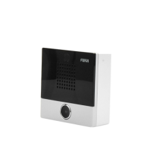 Mini Intercomunicador para hotelería y hospitales, con diseño elegante, PoE, 1 botón, 1 relevador integrado de salida y entra