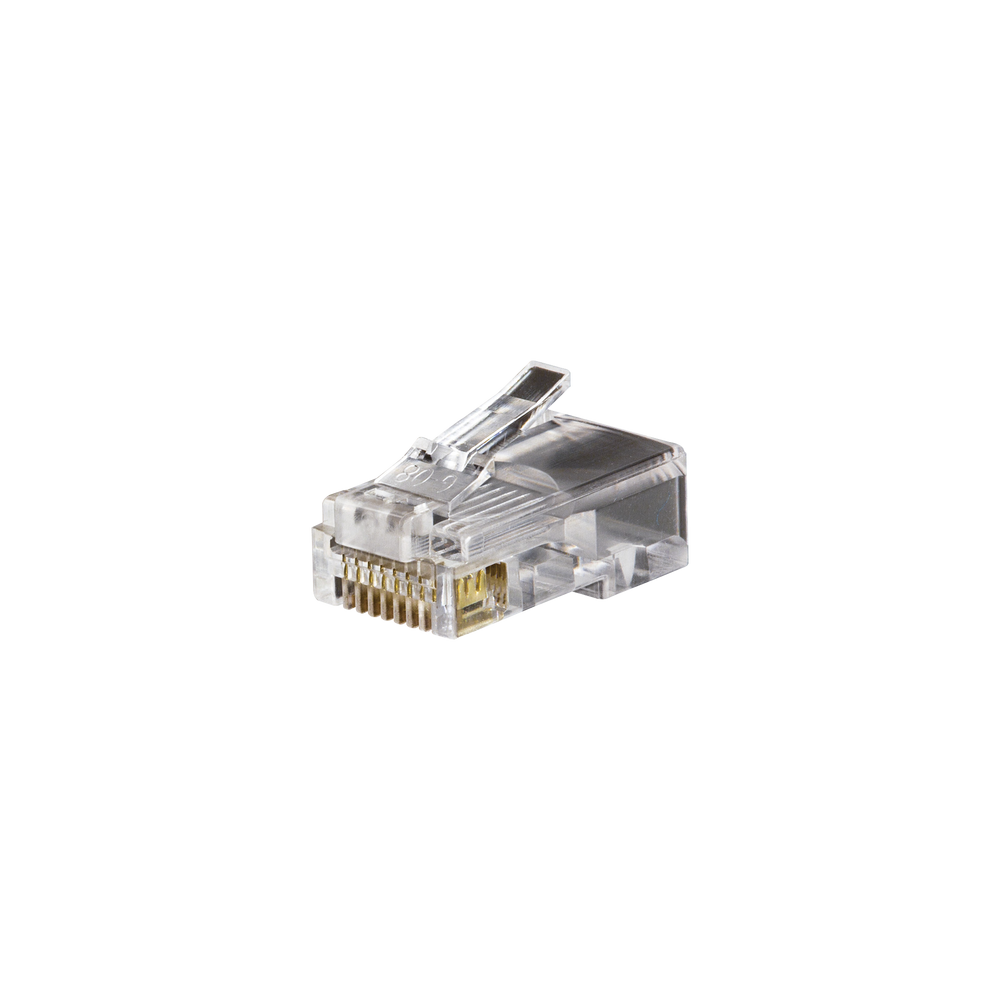 Conectores modulares de datos RJ45/CAT5e, paquete de 100 unidades.